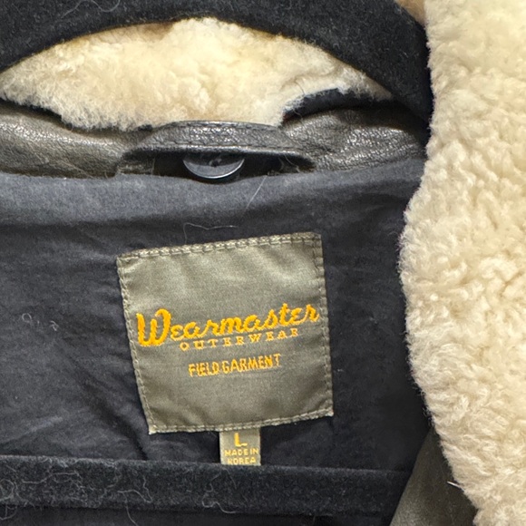 VINTAGE Women's Shearling Collar Leather Jacket Sz L - Picture 2 of 6